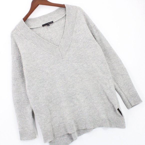 Harve Benard Womens Sweater Gray V Neck Long Sleeve Knit Cotton Medium M - Picture 3 of 7
